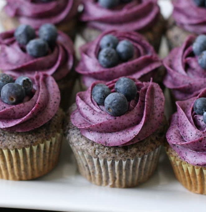 Recipe for Blueberry Cupcakes with Blueberry Cream Cheese Frosting
