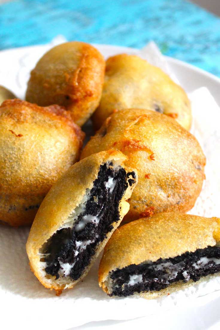 Fried Oreos are a state fair special and they\'re so easy to make at home you don\'t have to wait for the fair to come back around!