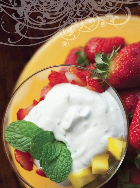 Mojito Yogurt with Fresh Strawberries
