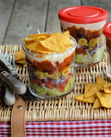 Layered Picnic Salads in a Jar
