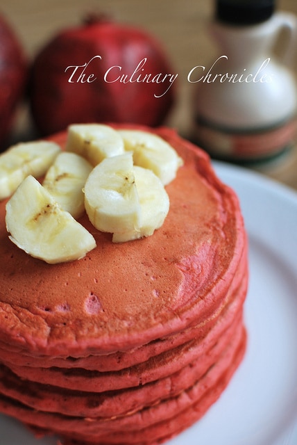 Red Velvet Banana Pancakes