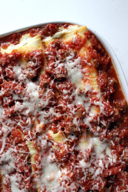 Baked Manicotti with Meat Sauce Recipe