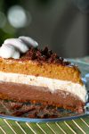 Delightful layers of pumpkin, cheesecake and chocolate, nestled in a Biscoff cookie crust, make a rich and dreamy dessert. This Chocolate Pumpkin Mousse Pie is perfect for your holiday baking!