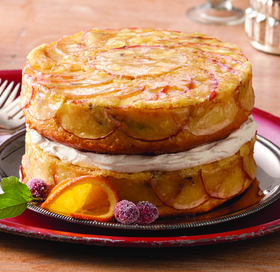 Upside-Down Apple Cake with Whiskey-Soaked Fruit