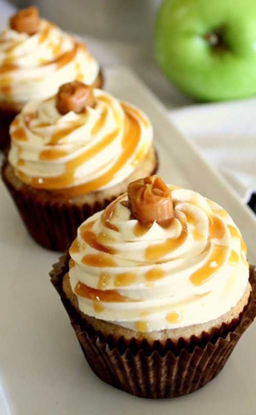 Apple Cinnamon Cupcakes - Summer may be behind us, but the smell of these cupcakes when they are baking will make you feel warm and fuzzy on the inside.