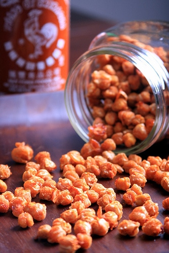 Recipe for Dried and Fried Sriracha Chickpeas