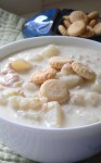 This classic New England clam chowder, made with potatoes, onion, and canned clams, turns out creamy and hearty with a wonderful flavor thanks to the fresh thyme.