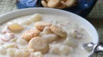 Recipe for New England Clam Chowder – This classic New England chowder, made with potatoes, onion, and canned clams, turns out creamy and hearty with a wonderful flavor thanks to the fresh thyme.