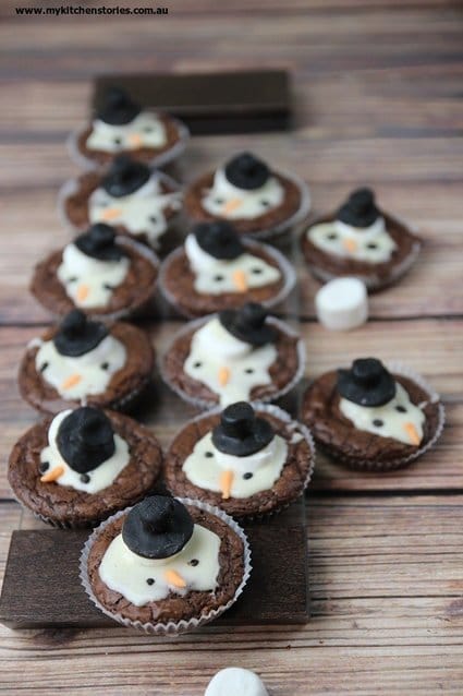 Recipe for Melted Snowman Brownies
