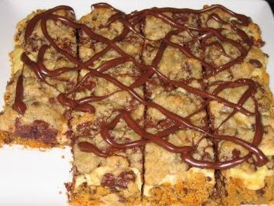 Recipe for Ultimate Chocolate Chip Cookie Dough Cheesecake Bars