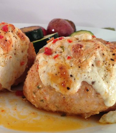 Recipe for Baked Chicken Stuffed with Sun Dried Tomato and Fresh Mozzarella