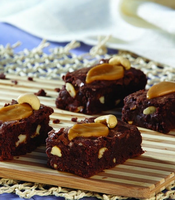 Sweet and Salty Caramel Cashew Brownies Recipe - STL Cooks