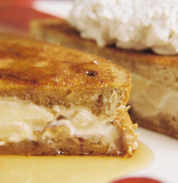 Recipe for Caramel Apple Cream And White Chocolate Stuffed French Toast