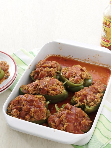 Easy Andouille-Stuffed Peppers