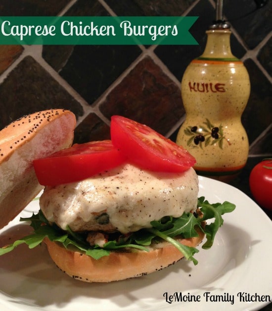 Recipe for Caprese Chicken Burgers