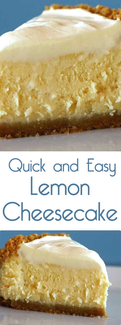 A quick and easy lemon cheesecake recipe that tastes light and bright; just like spring! #cheesecakerecipe #springbaking #easydessert