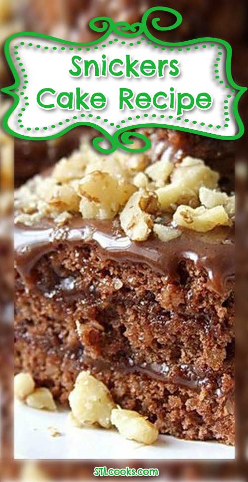 Recipe for Snickers Cake - How can you go wrong with a cake that tastes just like a Snickers bar? You can't!
