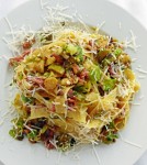 Brussel Sprout Carbonara with Fettuccini is the classic Italian comfort dish made even better with the addition of my favorite veggie!