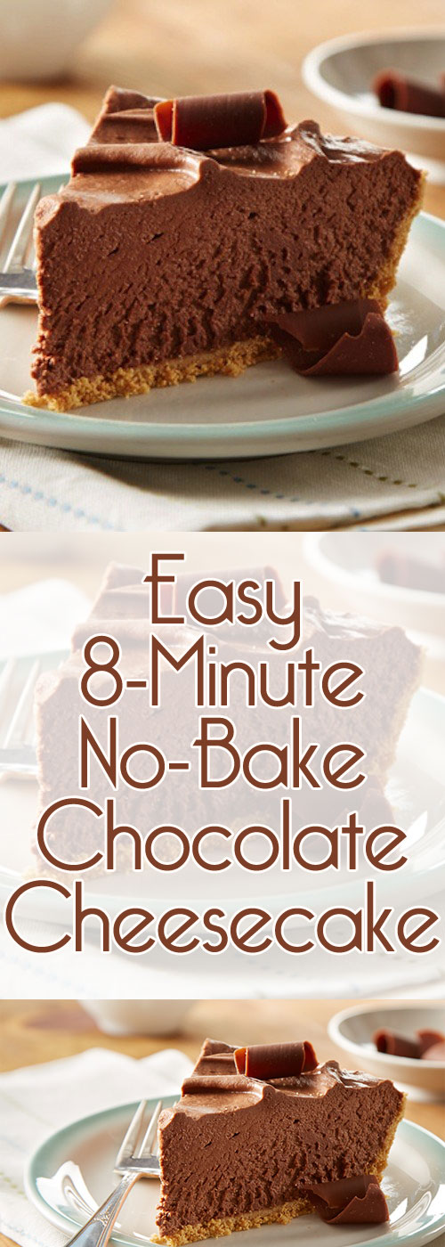 Easy 8-Minute No-Bake Chocolate Cheesecake