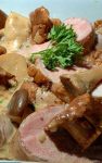Pork Tenderloin with Mushroom Cream Sauce Recipe – Pork tenderloin smothered in a creamy mushroom sauce. So tasty when cooked using this easy recipe. It gives the pork tenderloin a juicy and tender texture