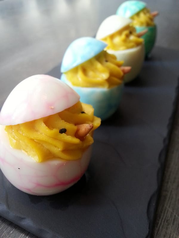 Tie Dye Deviled Easter Egg Chicks