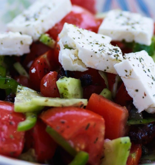 The traditional Greek Salad is a fresh, tasty and satisfying meal, which is wonderful on it's own or as side dish.