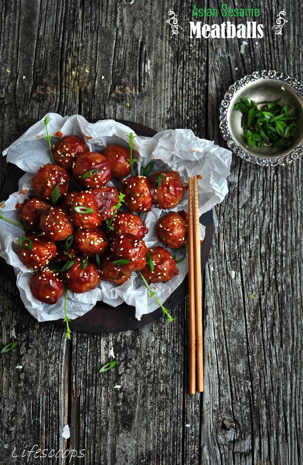 Recipe for Saucy Asian Sesame Meatballs 