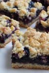 These Blueberry Crumb Bars are so good and super simple to make. The base and crumble mix in this is universal and can be used with any type of fresh or frozen berries.