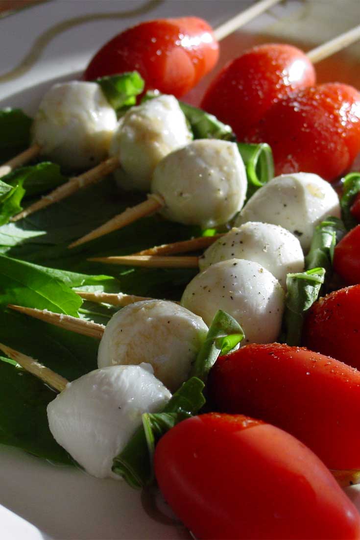 A simple twist on a traditional Caprese salad, these colorful Caprese Salad Skewers are the perfect easy, no-cook appetizer!