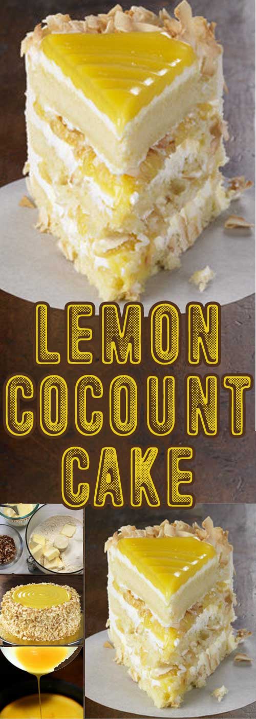 Recipe for Lemon Coconut Cake - Tangy lemon filling between layers of tender white cake. Top it all off with a rich coconut-cream cheese frosting. It's no wonder some people think that it is one of the best cakes they’ve ever eaten.