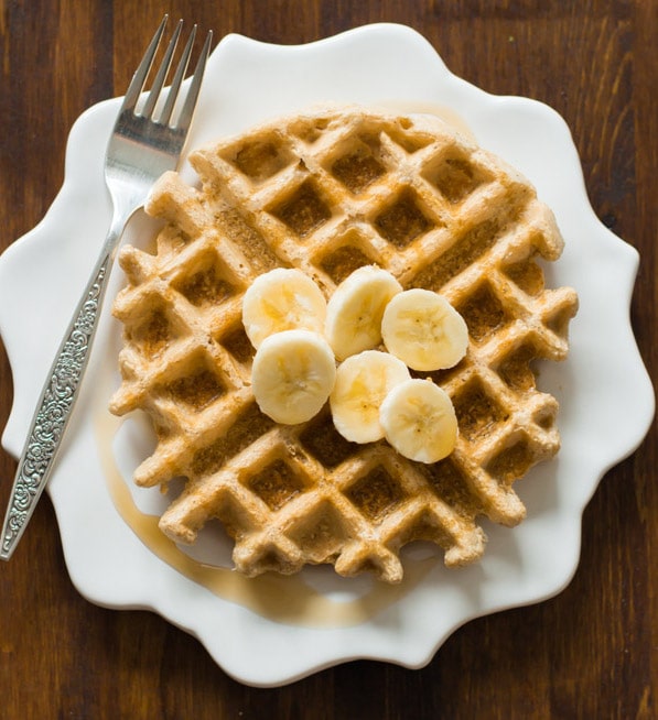 This healthy and delicious Peanut Butter Waffles recipe is made with a few simple ingredients and comes out perfect every time. Enjoy!