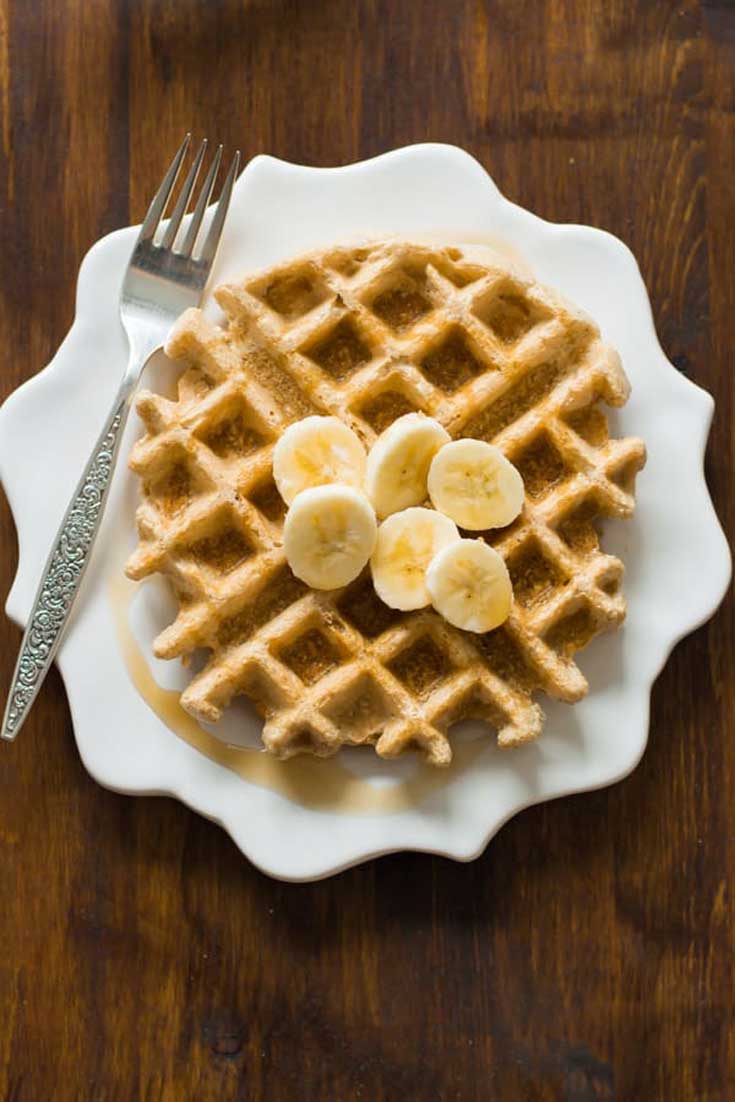 This healthy and delicious Peanut Butter Waffles recipe is made with a few simple ingredients and comes out perfect every time. Enjoy!