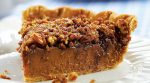 A great choice when you can’t decide whether to make pumpkin or pecan pie! I adore this pie. I think the praline layer adds a lovely new dimension to a plain ole pumpkin pie.